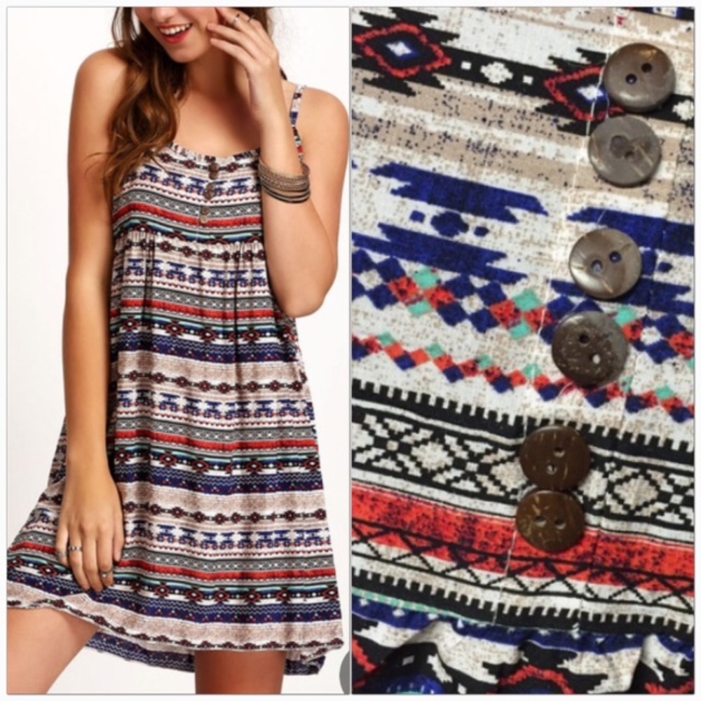 Aztec Print Mini Dress - Picture 3 of 4