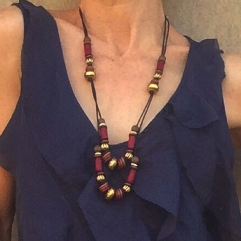 Amazing and colorful long beaded necklace
