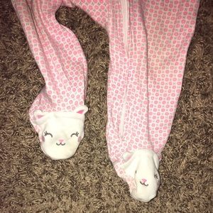 Carters Footed Baby Girl Pajamas with Kitty Feet