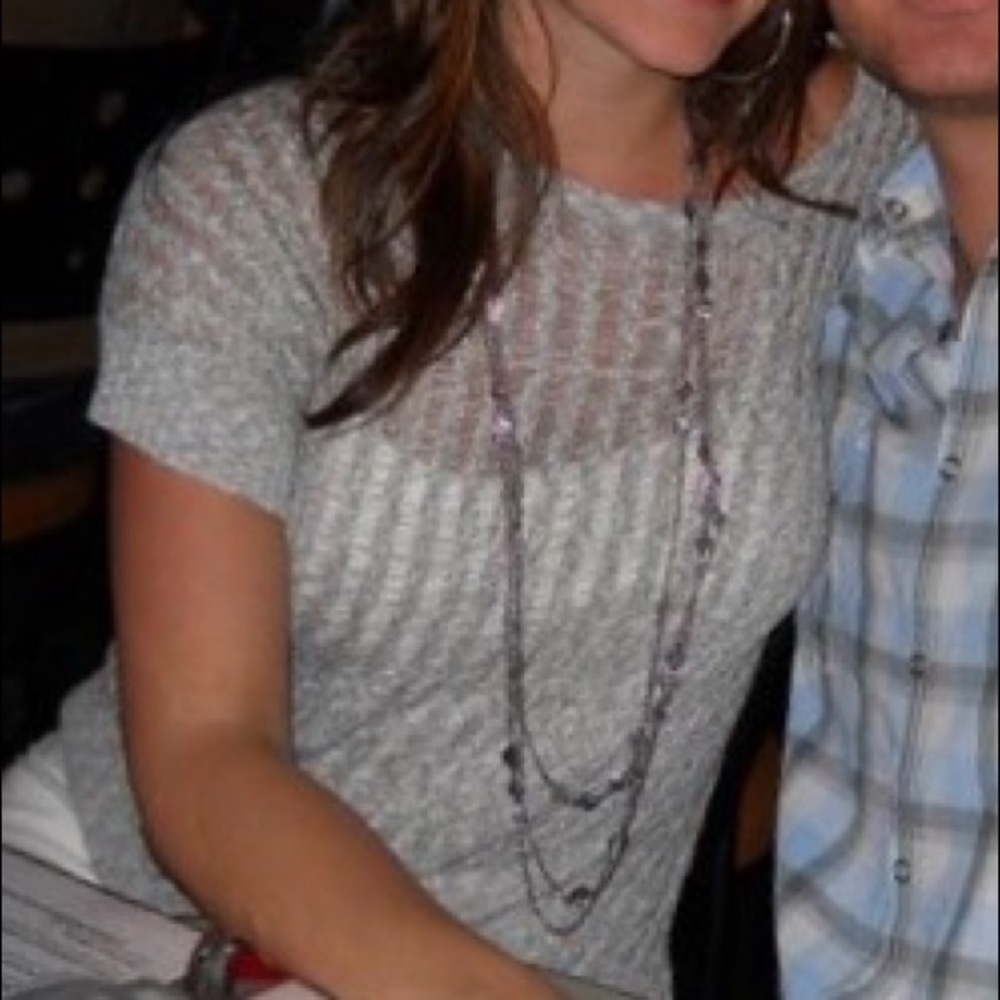 Grey short sleeve sweater