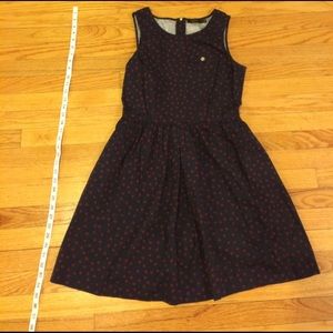Red and Navy Blue Polka Dot Fit and Flare