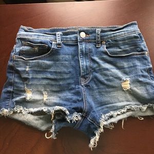 Frayed denim shorts Express