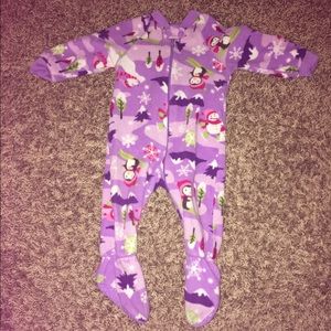 FLEECE FOOTED BABY GIRL PAJAMAS