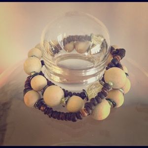 Boho Wood Bead Bracelet