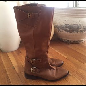 Cognac leather Michael Kors riding boots size 9