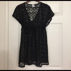 Black beach cover up dress