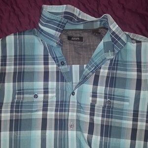 Classic blue plaid shirt. Alfani regular fit.