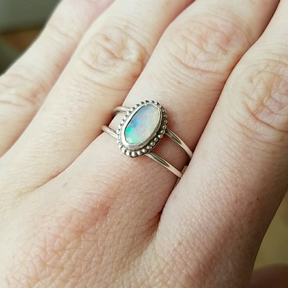 Sterling silver and Opal ring