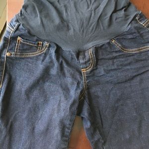 Maternity skinny dark blue jeans