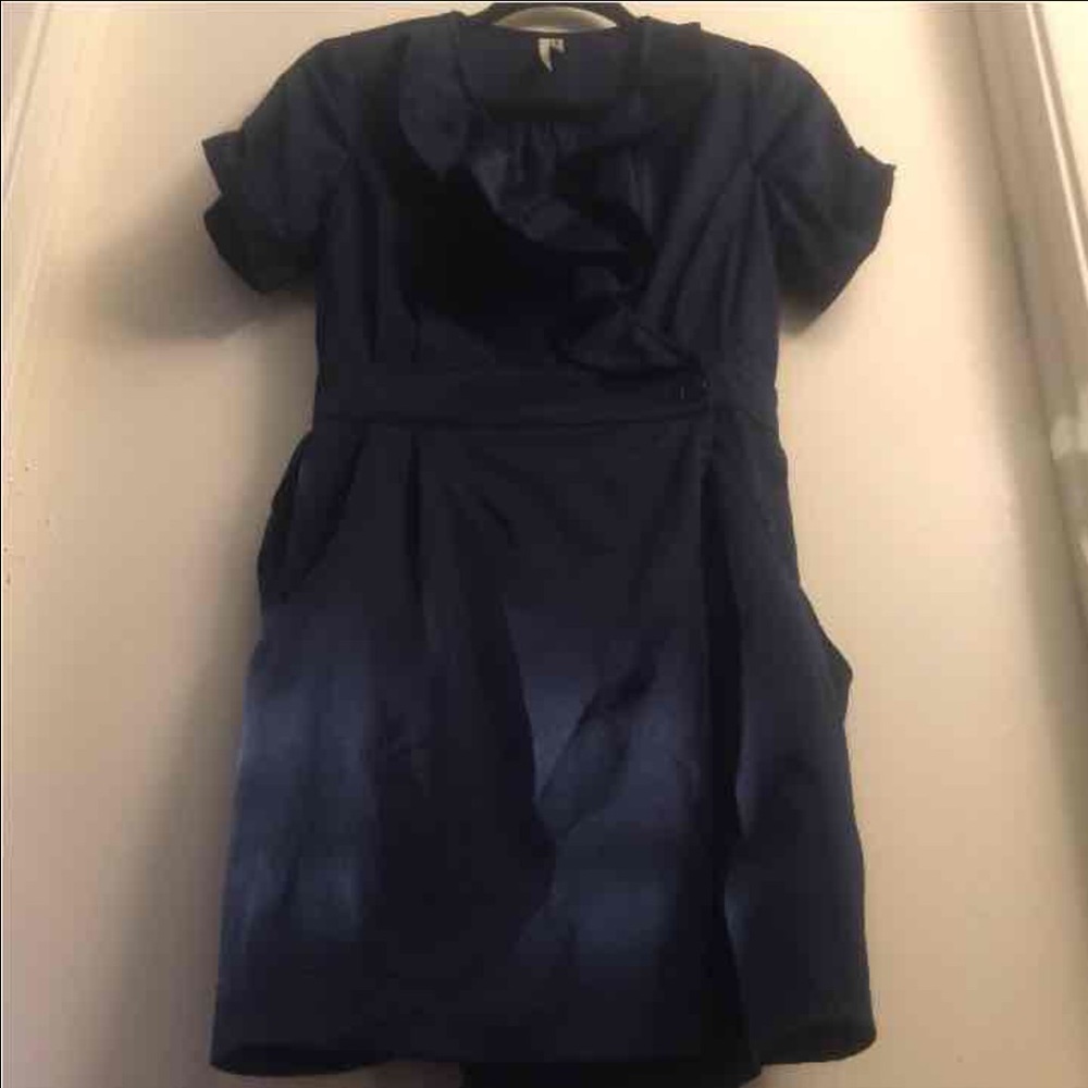 Navy Blue Wrap around dress