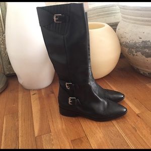 Michael Kors size 9 black leather riding boot