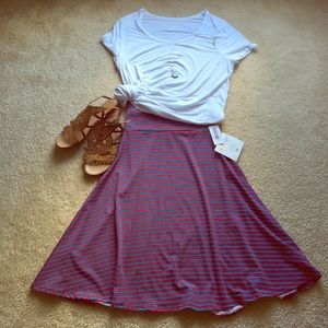 Lularoe Azure Skirt XS NWT Pink and Blue