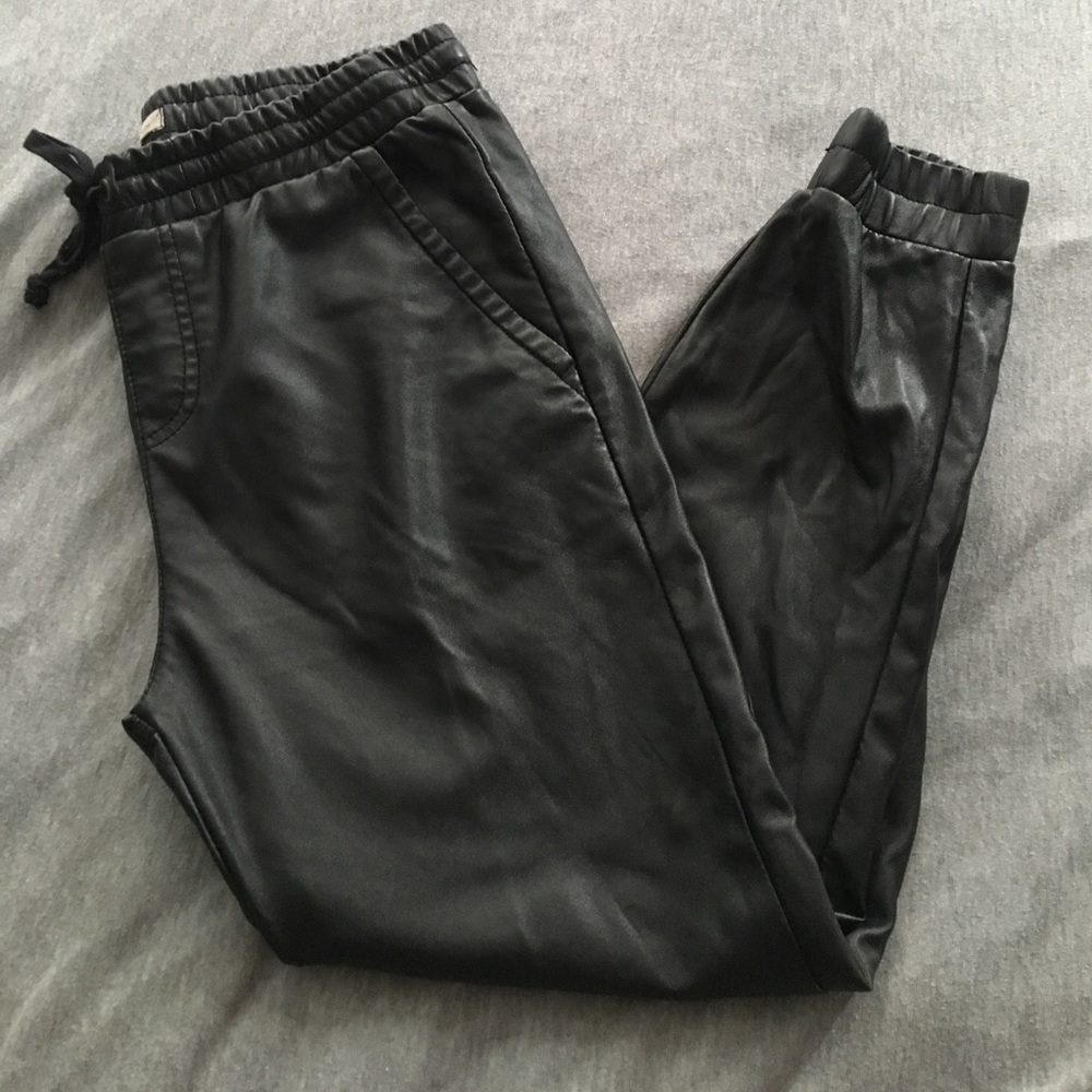 Leather Capri pants