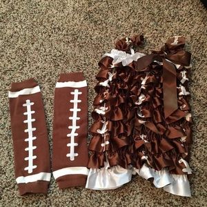 Satin football romper with leggings