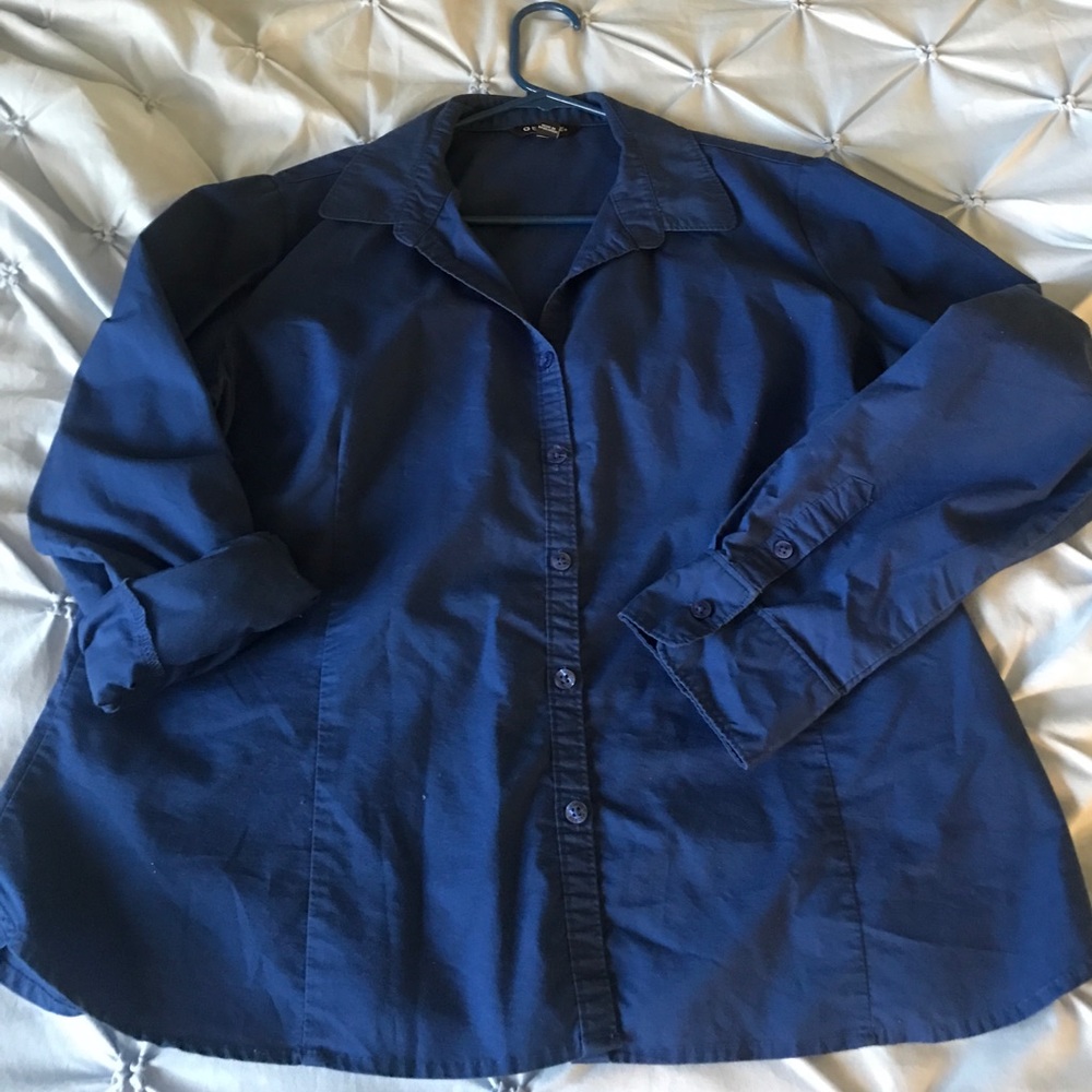 Blue Button Down - Plus Size