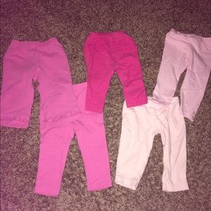 Lot of 5 baby girl pants