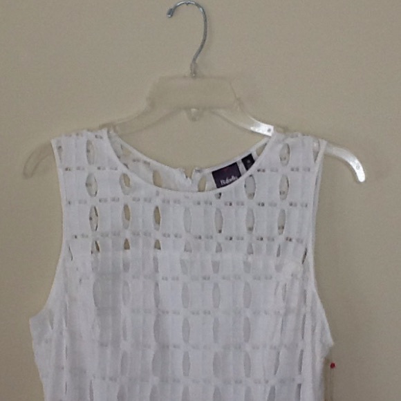 NWT white eyelet sleeveless cocktail party dress - Picture 2 of 3