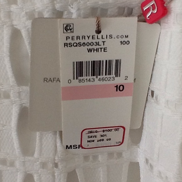 NWT white eyelet sleeveless cocktail party dress - Picture 3 of 3