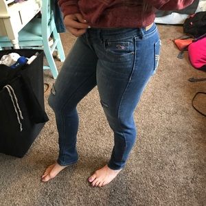 Distressed hollister skinny jeans- worn once