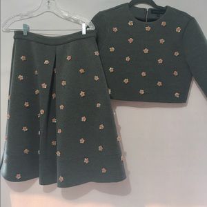 Embellished skirt and crop top!