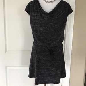LOFT Gray/white Space-dye dress