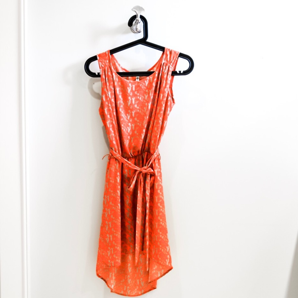 Cutout Back Print Dress