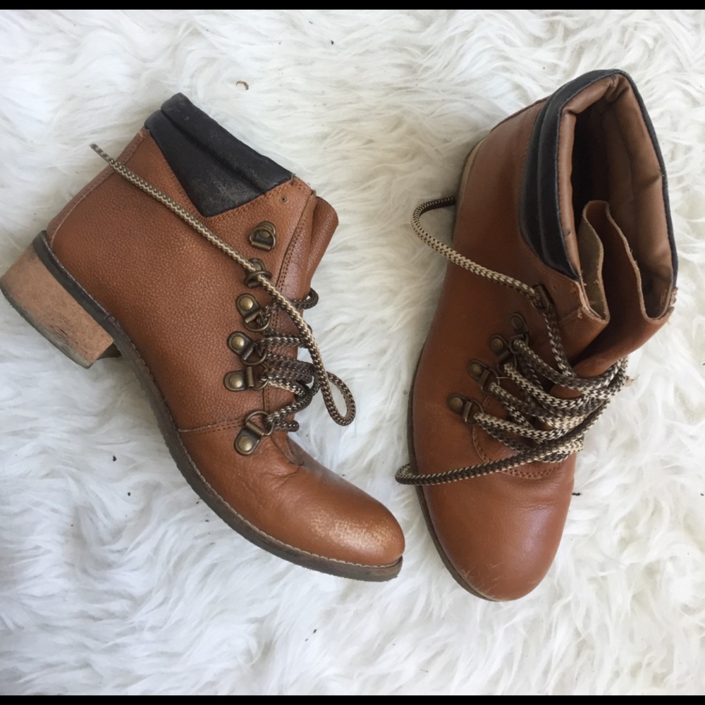Cognac ankle boots