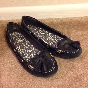 Black Sperry loafers dress work shoes