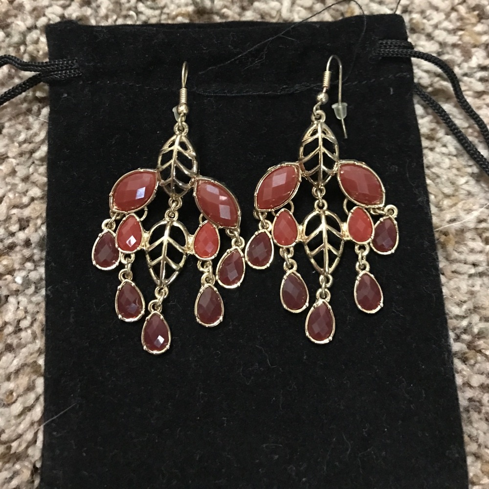 Deep red/maroon earrings
