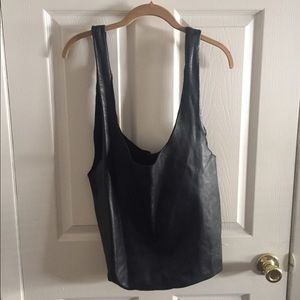 BAGGU black leather slouchy tote