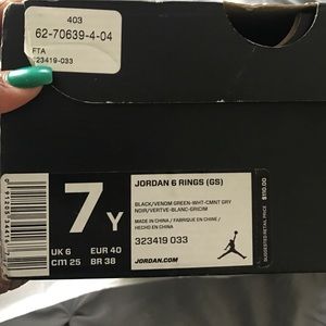Jordan 6 rings sneaker KIDS SIZE 7