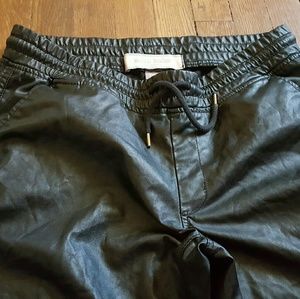 A pair of soho leather jogger pants