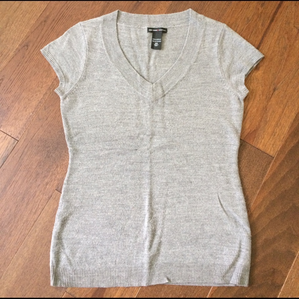 Gray Short Sleeved Sweater