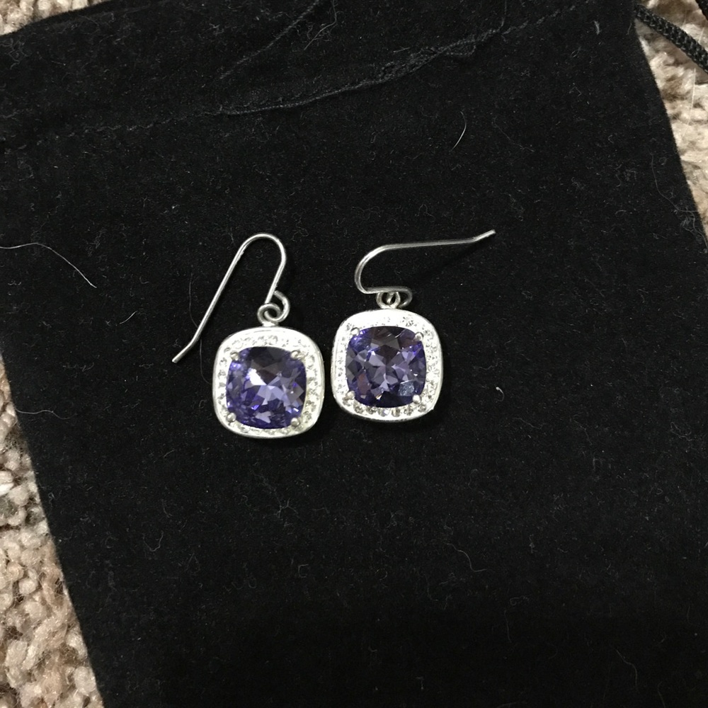 Purple gem earrings