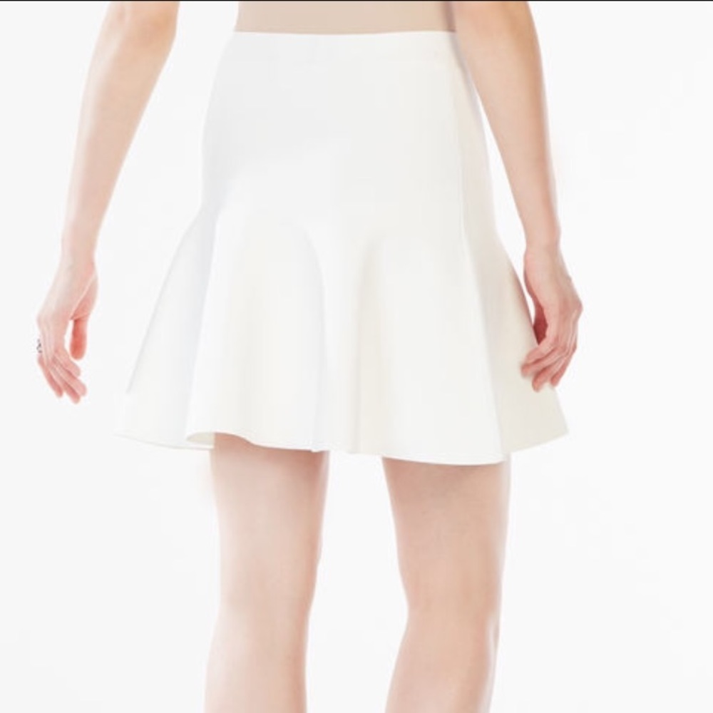BCBGMAZARIA white mini flare skirt