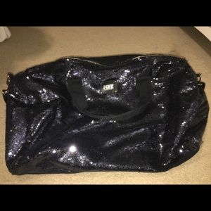 PINK Victoria's Secret black sequin weekend bag