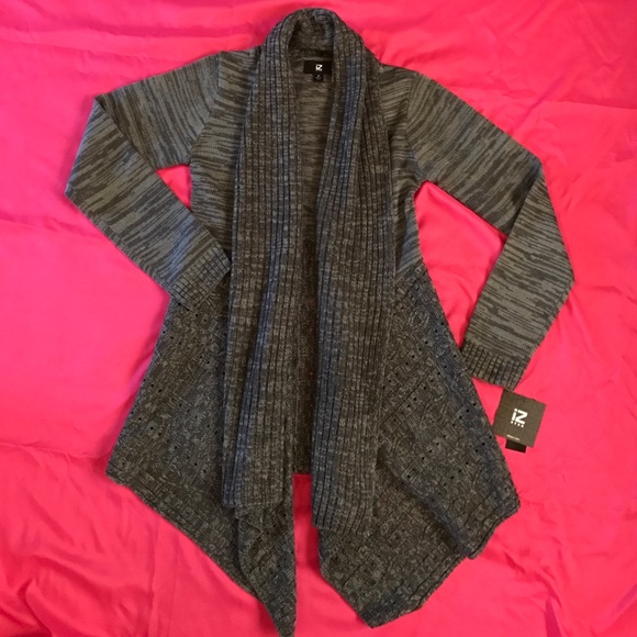 Iz Byer Sweaters - Charcoal Gray Sweater Cardigan