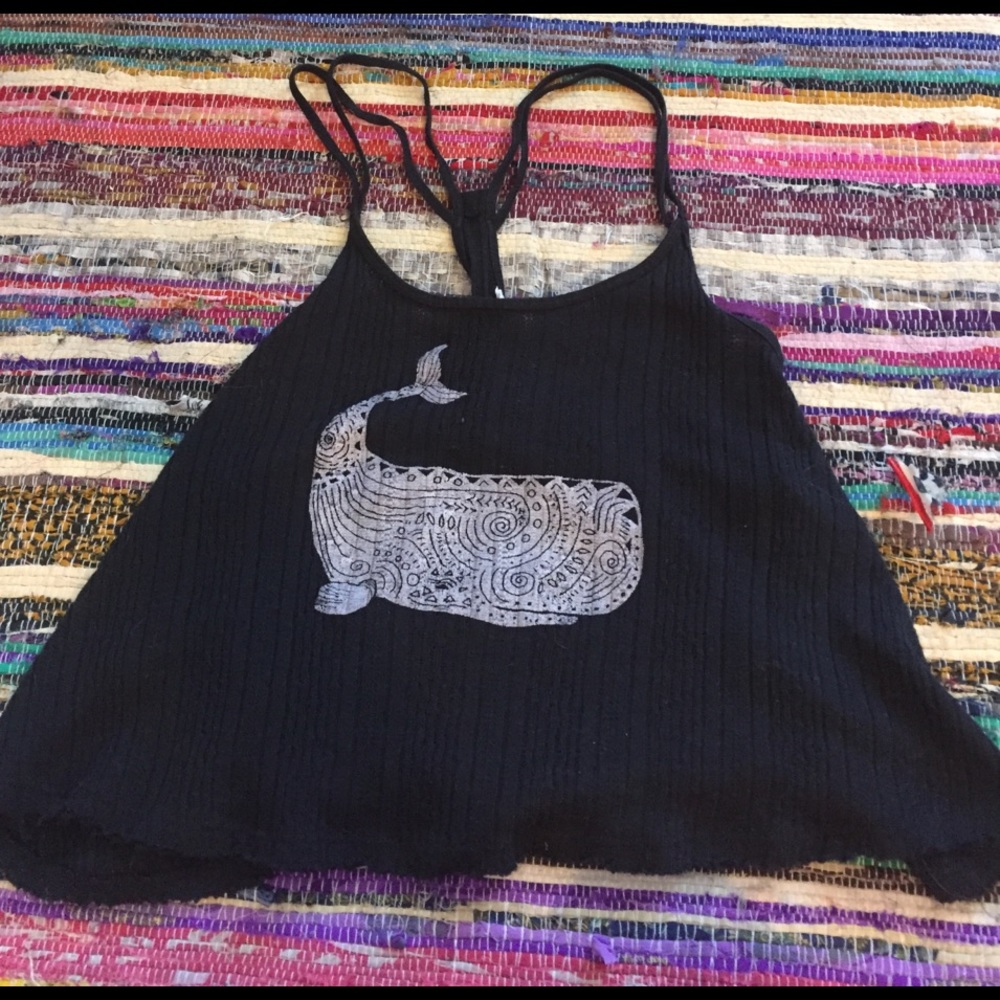 Whale woven crop top