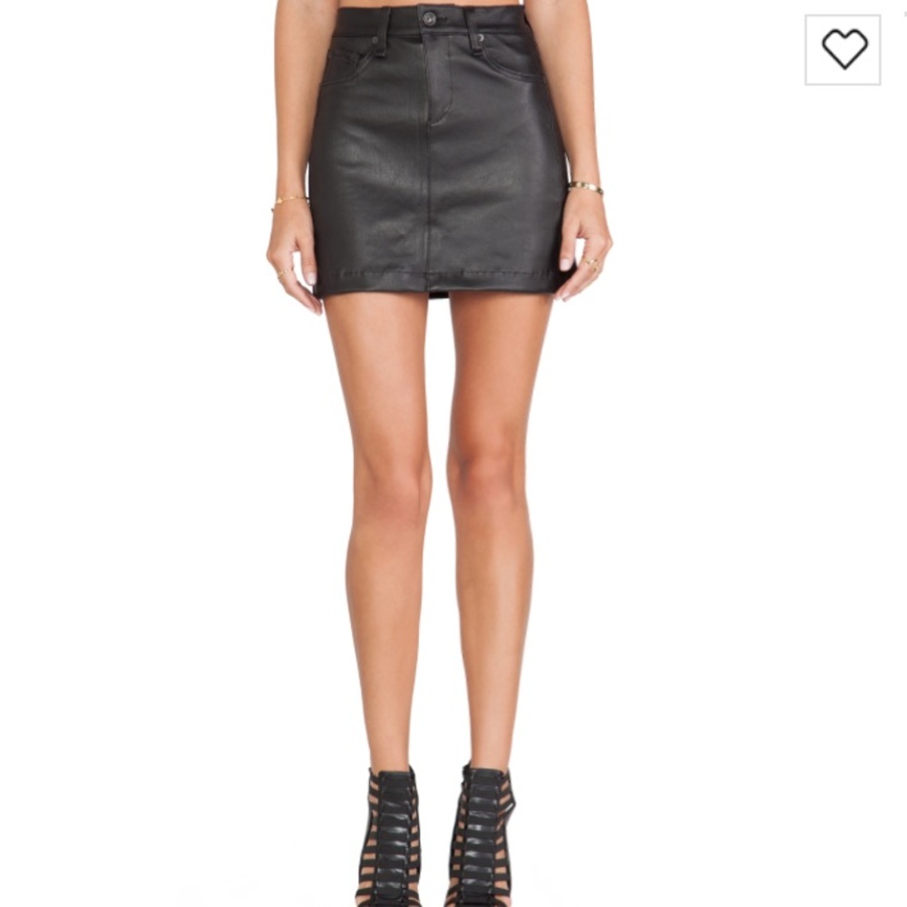 Rag & Bone 100% Lambskin Leather Mini Skirt