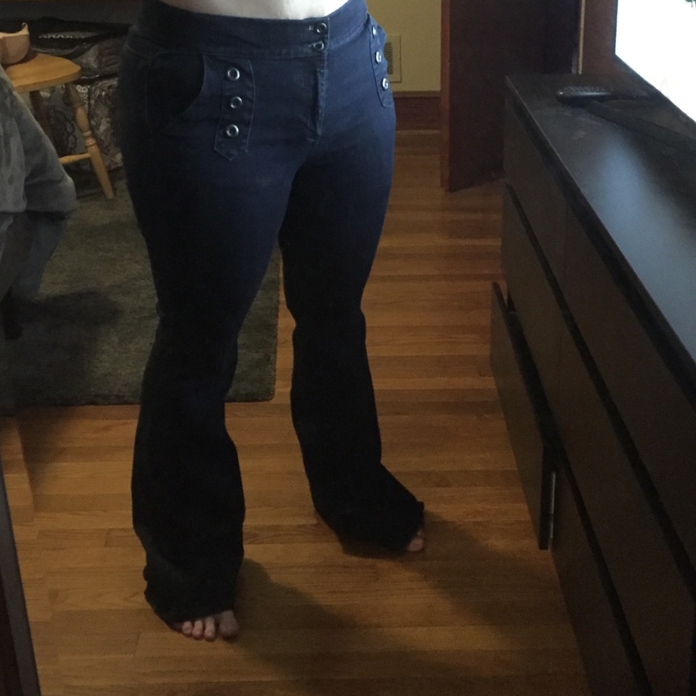 High waisted flare jeans