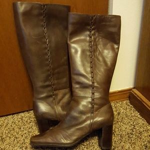 Brown leather boots. Gently used.