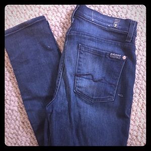 7 for all mankind dark wash skinny jeans