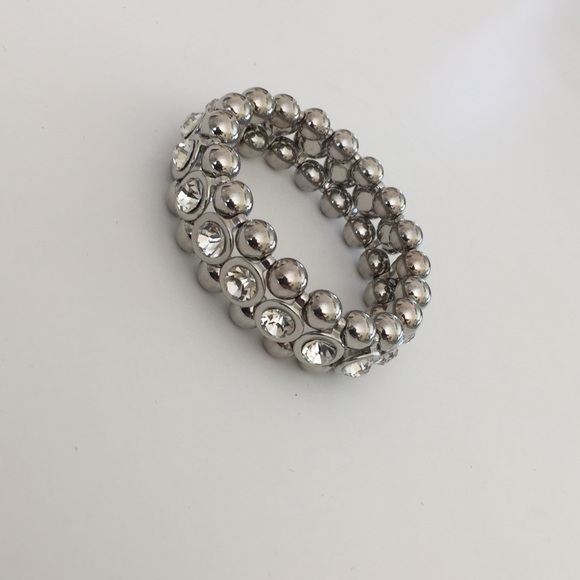 New Silver Crystal Stretch Bracelet - Picture 2 of 3
