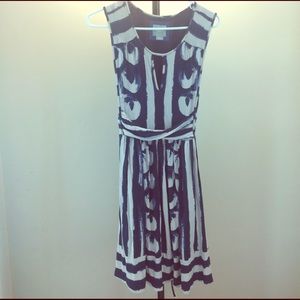 Anthropology Blue Pattern Dress