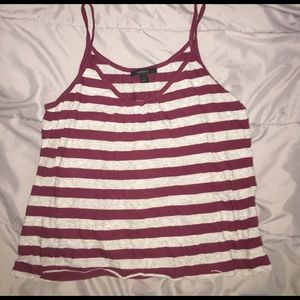 Red and Grey Striped Tank Top