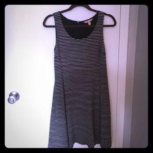 Navy Black White striped dress