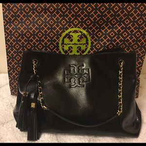 Tory Burch Black Patent Thea Shoulder Bag