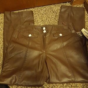 Brown braided leather pants. Never worn.