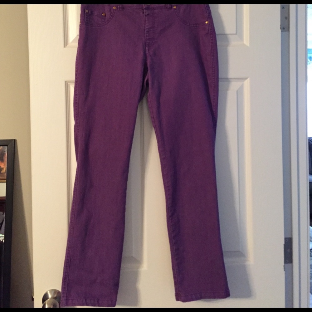 Purple straight leg jeans