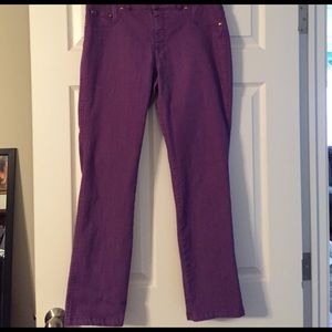Purple straight leg jeans